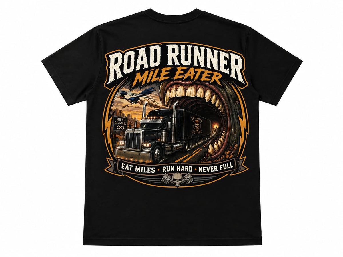 Road Runner Mile Eater Black Tee